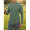 image:imageJMIERR Mens Quarter Zip Pullover Muscle Fit Ribbed Long Sleeve Gym T ShirtsGrass Green