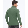image:imageJMIERR Mens Quarter Zip Pullover Muscle Fit Ribbed Long Sleeve Gym T ShirtsGrass Green