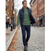 image:imageJMIERR Mens Quarter Zip Pullover Muscle Fit Ribbed Long Sleeve Gym T ShirtsGrass Green