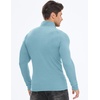 image:imageJMIERR Mens Quarter Zip Pullover Muscle Fit Ribbed Long Sleeve Gym T ShirtsLight Blue