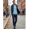 image:imageJMIERR Mens Quarter Zip Pullover Muscle Fit Ribbed Long Sleeve Gym T ShirtsLight Blue