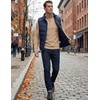 image:imageJMIERR Mens Quarter Zip Pullover Muscle Fit Ribbed Long Sleeve Gym T ShirtsPale Khaki
