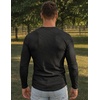 image:imageJMIERR Mens Ribbed Henley Shirt High Stretch Long Sleeve0 Black