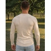 image:imageJMIERR Mens Ribbed Henley Shirt High Stretch Long SleeveC Beige