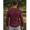 image:imageJMIERR Mens Ribbed Henley Shirt High Stretch Long SleeveC Red