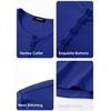 image:imageJMIERR Mens Ribbed Henley Shirt High Stretch Long SleeveD Blue 3