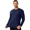 image:imageJMIERR Mens Ribbed Henley Shirt High Stretch Long SleeveD Blue
