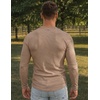 image:imageJMIERR Mens Ribbed Henley Shirt High Stretch Long SleeveD Brown