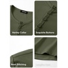image:imageJMIERR Mens Ribbed Henley Shirt High Stretch Long SleeveD Green