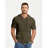 image:imageJMIERR Mens Short Sleeve Hoodie Lightweight Hooded Tshirts with PocketArmy Green