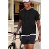 image:imageJMIERR Mens Short Sleeve Hoodie Lightweight Hooded Tshirts with PocketBlack