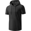 image:imageJMIERR Mens Short Sleeve Hoodie Lightweight Hooded Tshirts with PocketDark Grey