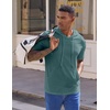 image:imageJMIERR Mens Short Sleeve Hoodie Lightweight Hooded Tshirts with PocketGrey Green