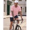 image:imageJMIERR Mens Short Sleeve Hoodie Lightweight Hooded Tshirts with PocketPink