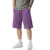 image:imageJMIERR Mens Acid Wash Cotton Loose Fit Drawstring Baggy Sweat ShortsTillandsia Purple