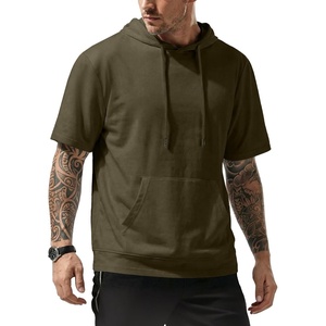 image:imageJMIERR Mens Short Sleeve Hoodie Lightweight Hooded Tshirts with PocketArmy Green