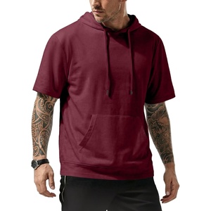 image:imageJMIERR Mens Short Sleeve Hoodie Lightweight Hooded Tshirts with PocketRed