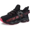 imageVivay Kids Girls Shoes Boy Tennis Sport Running Sneakers Casual Walking Fashion Sneakers2ablackred
