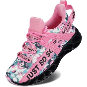 imageVivay Kids Girls Shoes Boy Tennis Sport Running Sneakers Casual Walking Fashion SneakersPatternpink
