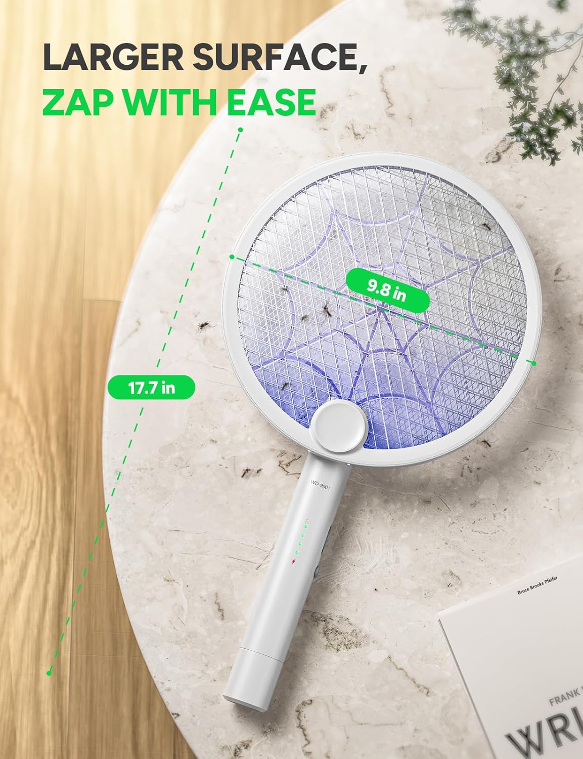 3800V Electric Fly Swatter, Dual Modes Bug Zapper Racket, 1500mAh Type-C Rechargeable Battery, Portable and Foldable Fly Zapper Racket, for Indoor Outdoor Home Patio Camping 