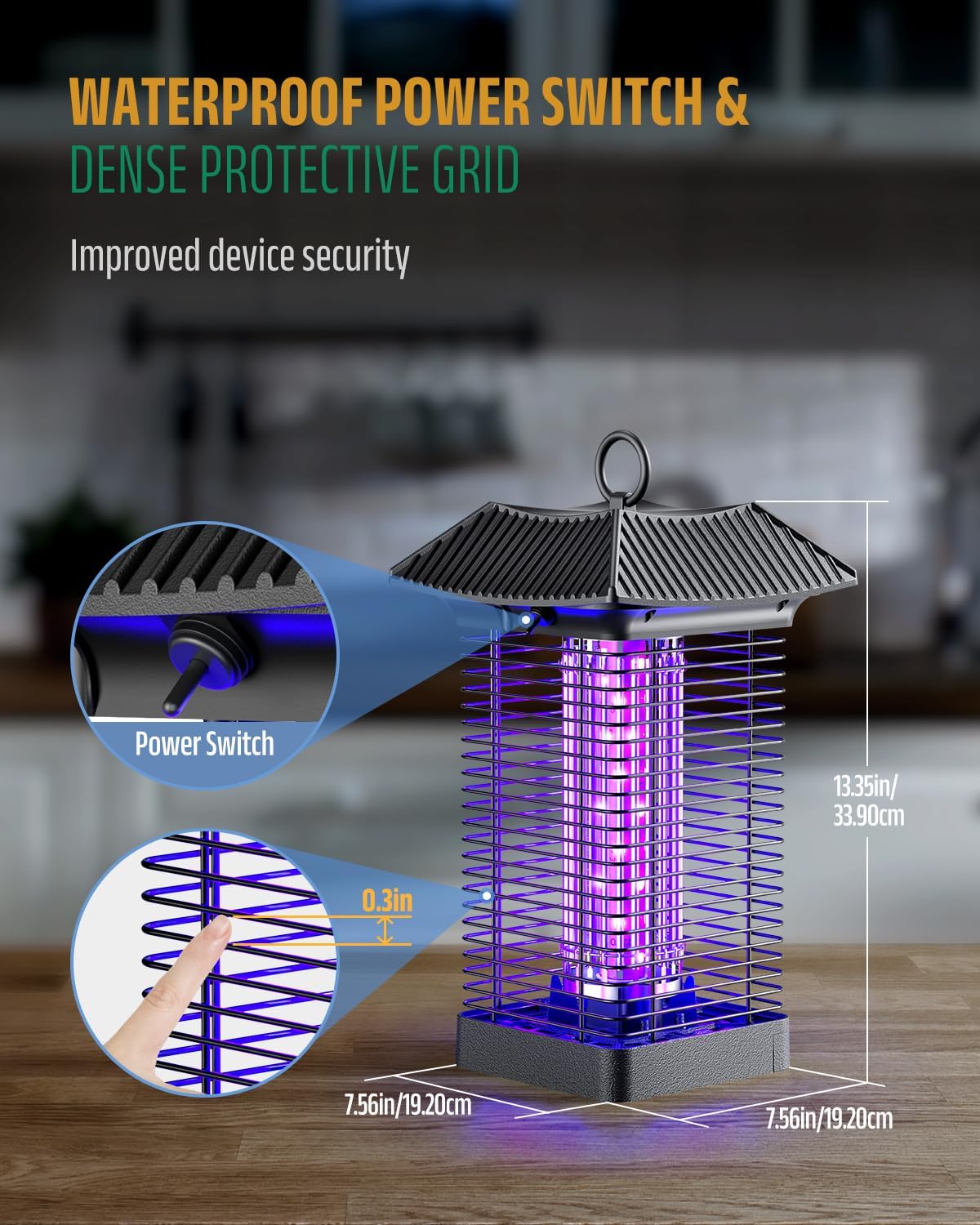 LED Bug Zapper Indoor Outdoor, Durable 10 Years Lifespan Lamp, Sustainable Less Power, 6.5ft Power Cord, High-Voltage Mosquito Zapper, Fly Trap Mosquito Trap, Fly Killer Fly Zapper