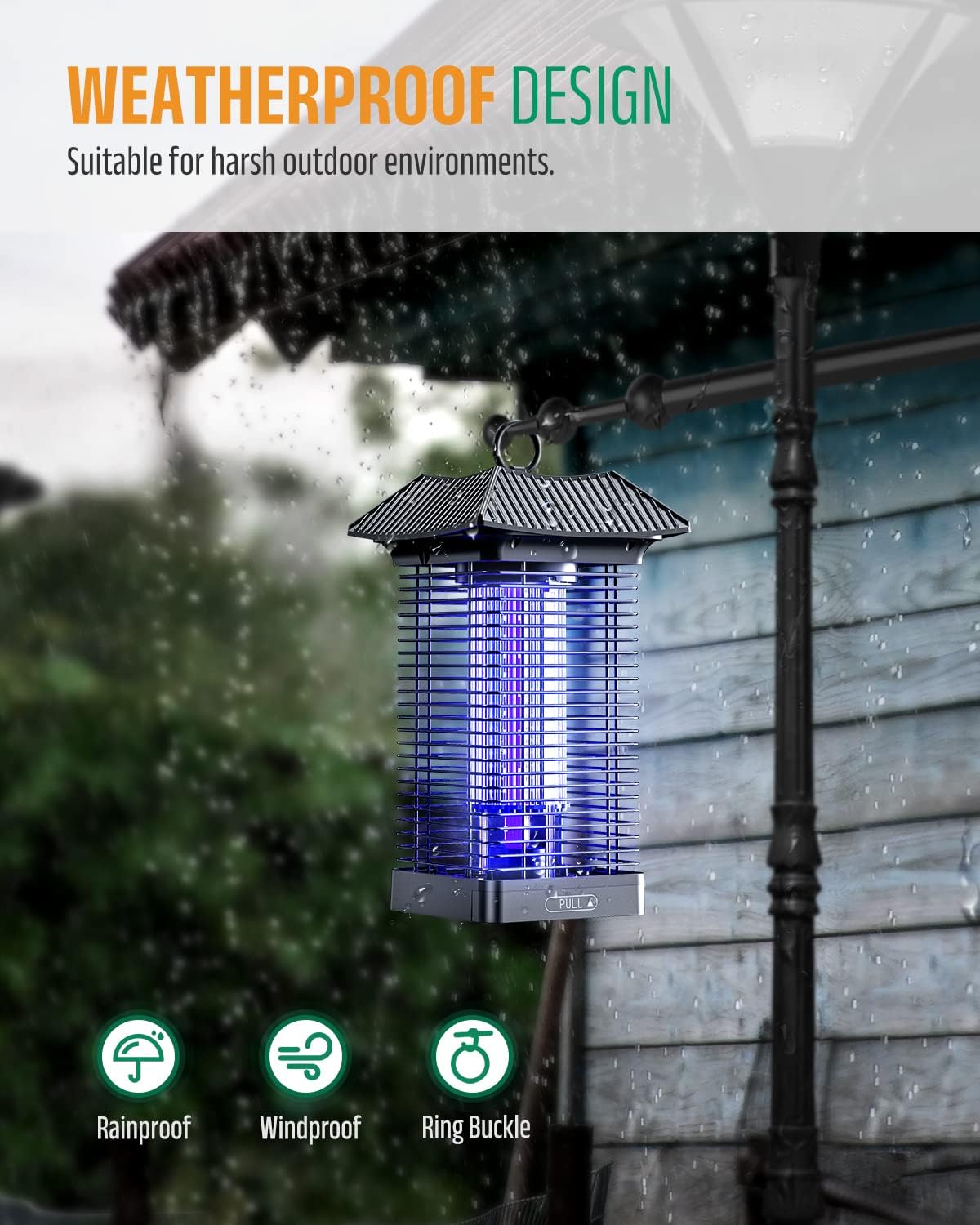 LED Bug Zapper Indoor Outdoor, Durable 10 Years Lifespan Lamp, Sustainable Less Power, 6.5ft Power Cord, High-Voltage Mosquito Zapper, Fly Trap Mosquito Trap, Fly Killer Fly Zapper