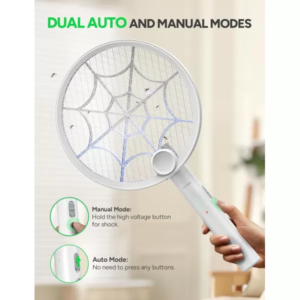 3800V Electric Fly Swatter, Dual Modes Bug Zapper Racket, 1500mAh Type-C Rechargeable Battery, Portable and Foldable Fly Zapper Racket, for Indoor Outdoor Home Patio Camping 