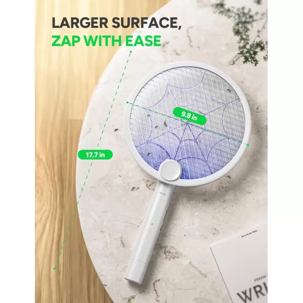3800V Electric Fly Swatter, Dual Modes Bug Zapper Racket, 1500mAh Type-C Rechargeable Battery, Portable and Foldable Fly Zapper Racket, for Indoor Outdoor Home Patio Camping 