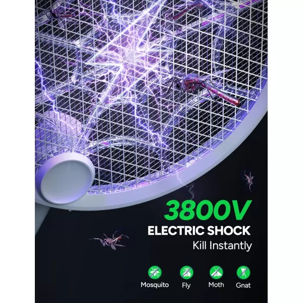3800V Electric Fly Swatter, Dual Modes Bug Zapper Racket, 1500mAh Type-C Rechargeable Battery, Portable and Foldable Fly Zapper Racket, for Indoor Outdoor Home Patio Camping 