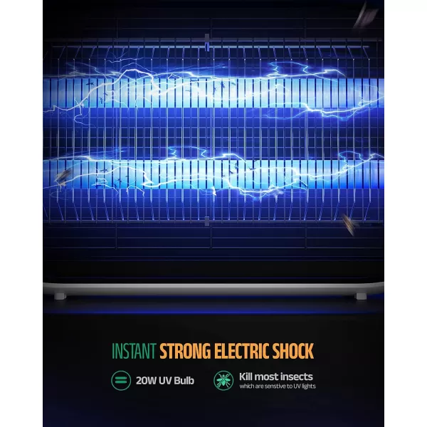 Bug Zapper Indoor for 5000 Sq. Ft., 20W Instant Electric Mosquito Zapper, High-Voltage Fly Zapper, Fruit Fly Traps Fly Killer -MA015