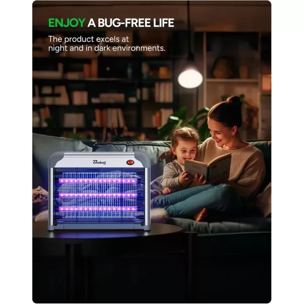 LED Bug Zapper Indoor, 10 Years Lifespan 3 Lamps Sustainable Less Power, 3800V Powerful Electric Mosquito Zapper, Durable Fly Trap Mosquito Trap, Fly Killer Fly Zapper -MA009