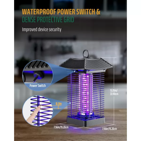 LED Bug Zapper Indoor Outdoor, Durable 10 Years Lifespan Lamp, Sustainable Less Power, 6.5ft Power Cord, High-Voltage Mosquito Zapper, Fly Trap Mosquito Trap, Fly Killer Fly Zapper