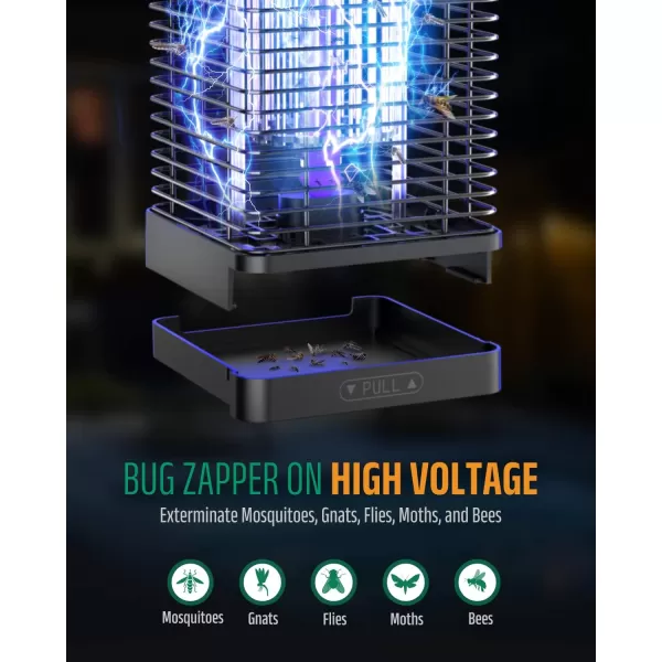 LED Bug Zapper Indoor Outdoor, Durable 10 Years Lifespan Lamp, Sustainable Less Power, 6.5ft Power Cord, High-Voltage Mosquito Zapper, Fly Trap Mosquito Trap, Fly Killer Fly Zapper