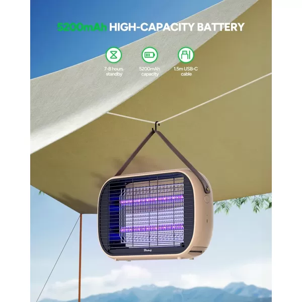 LED Bug Zapper Outdoor Indoor, Rechargeable 5200mAh Battery, Durable 10 Years Lifespan Lamp, Portable Camping Mosquito Zapper, Fly Trap Mosquito Trap, Fly Killer Fly Zapper -MA015C