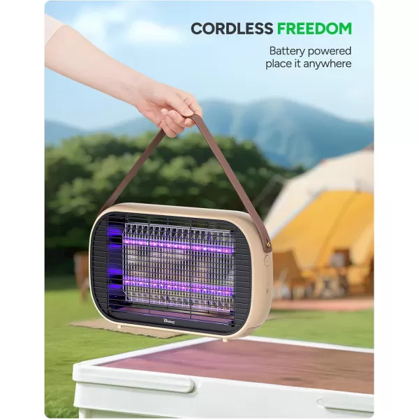 LED Bug Zapper Outdoor Indoor, Rechargeable 5200mAh Battery, Durable 10 Years Lifespan Lamp, Portable Camping Mosquito Zapper, Fly Trap Mosquito Trap, Fly Killer Fly Zapper -MA015C
