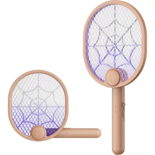 Electric Fly Swatter, Type-C Rechargeable Bug Zapper Racket with Charging Base, Foldable Bug Zapper for Indoor and Outdoor, Mosquito Swatter with Blue-Purple Working Light