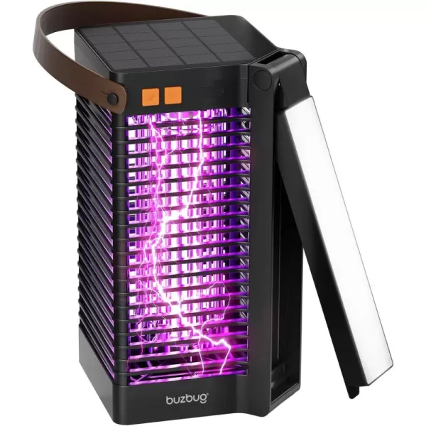 Solar Bug Zapper Outdoor Indoor, 5200mAh Battery, Waterproof, Portable &amp; Rechargeable LED Electric Fly Killer with Reading Light, 10 Years Lifespan Lamp, for Camping Patio Home -MO019