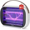 imageLED Bug Zapper Outdoor Indoor 10 Years Lifespan Lamp Rechargeable 5200mAh Battery Portable Camping Fruit Fly Mosquito Moth Gnat Wasp Trap Killer Zapper MA015C WhiteWhite