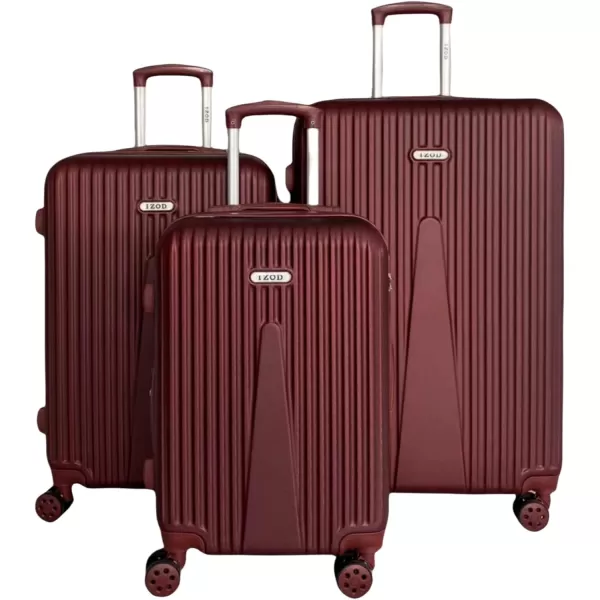 IZOD ABS Hard Shell Expandable Luggage Set - Durable ABS Hard Shell Construction - Double Water-Resistant Nylon Coil – Versatile Sizes 28", 24", 20" - 3-Piece Spinner Luggage Set 