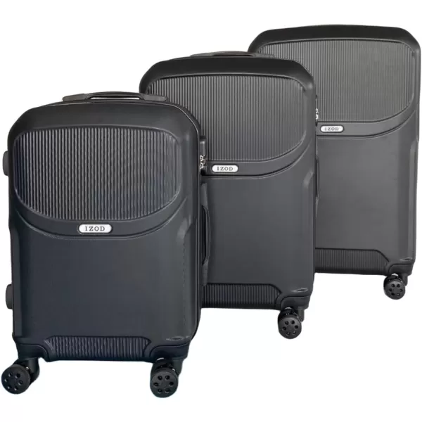 IZOD ABS Hard Shell Expandable Luggage Set - Durable ABS Hard Shell Construction - Double Water-Resistant Nylon Coil – Versatile Sizes 28", 24", 20" - 3-Piece Spinner Luggage Set 