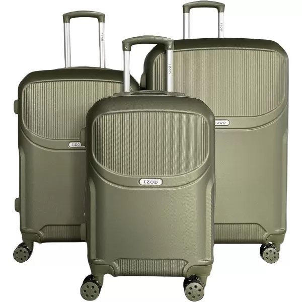 IZOD ABS Hard Shell Expandable Luggage Set - Durable ABS Hard Shell Construction - Double Water-Resistant Nylon Coil – Versatile Sizes 28", 24", 20" - 3-Piece Spinner Luggage Set 