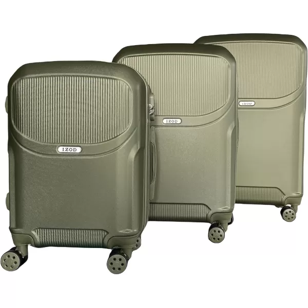 IZOD ABS Hard Shell Expandable Luggage Set - Durable ABS Hard Shell Construction - Double Water-Resistant Nylon Coil – Versatile Sizes 28", 24", 20" - 3-Piece Spinner Luggage Set 
