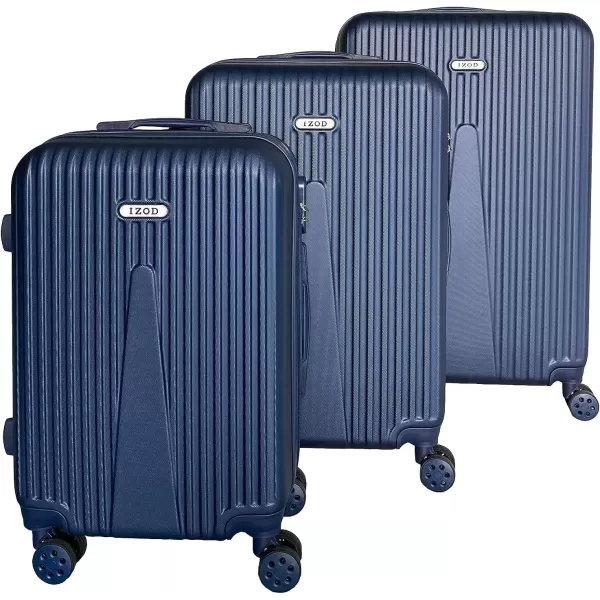 IZOD ABS Hard Shell Expandable Luggage Set - Durable ABS Hard Shell Construction - Double Water-Resistant Nylon Coil – Versatile Sizes 28", 24", 20" - 3-Piece Spinner Luggage Set 