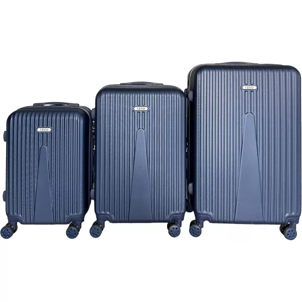 IZOD ABS Hard Shell Expandable Luggage Set - Durable ABS Hard Shell Construction - Double Water-Resistant Nylon Coil – Versatile Sizes 28", 24", 20" - 3-Piece Spinner Luggage Set 