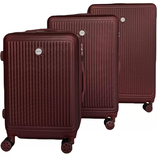IZOD ABS Hard Shell Expandable Luggage Set - Durable ABS Hard Shell Construction - Double Water-Resistant Nylon Coil – Versatile Sizes 28", 24", 20" - 3-Piece Spinner Luggage Set 