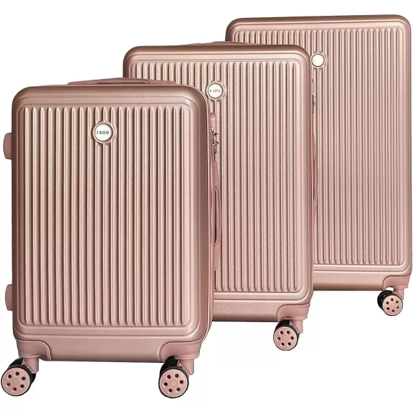 IZOD ABS Hard Shell Expandable Luggage Set - Durable ABS Hard Shell Construction - Double Water-Resistant Nylon Coil – Versatile Sizes 28", 24", 20" - 3-Piece Spinner Luggage Set 