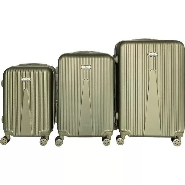 IZOD ABS Hard Shell Expandable Luggage Set - Durable ABS Hard Shell Construction - Double Water-Resistant Nylon Coil – Versatile Sizes 28", 24", 20" - 3-Piece Spinner Luggage Set 
