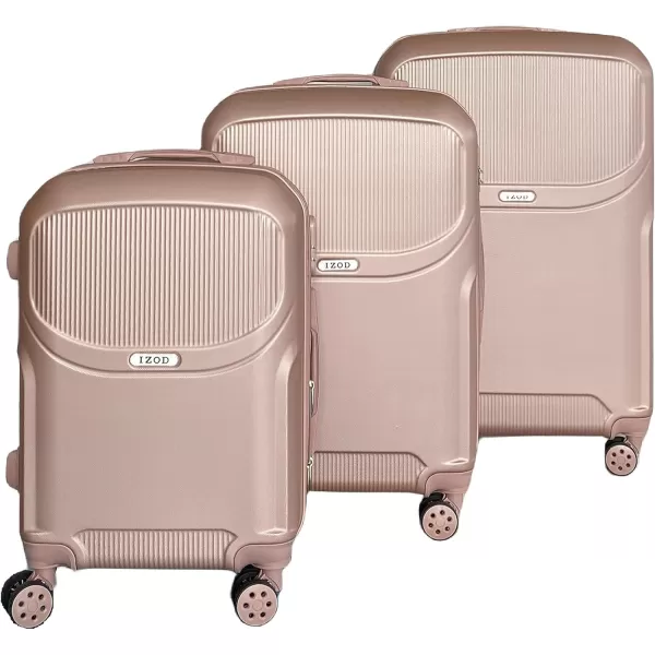 IZOD ABS Hard Shell Expandable Luggage Set - Durable ABS Hard Shell Construction - Double Water-Resistant Nylon Coil – Versatile Sizes 28", 24", 20" - 3-Piece Spinner Luggage Set 