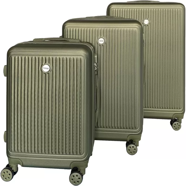 IZOD ABS Hard Shell Expandable Luggage Set - Durable ABS Hard Shell Construction - Double Water-Resistant Nylon Coil – Versatile Sizes 28", 24", 20" - 3-Piece Spinner Luggage Set 
