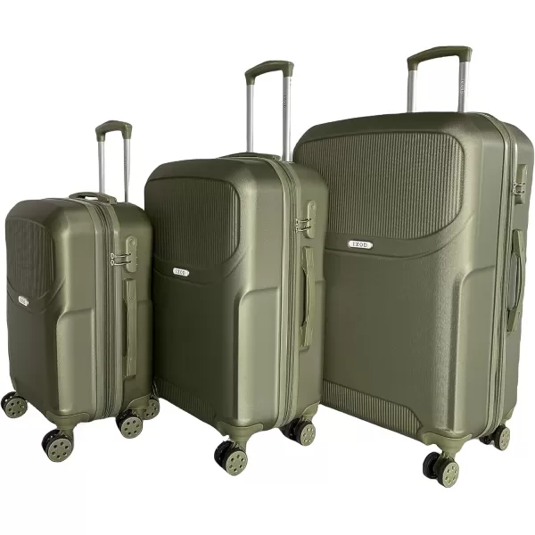 IZOD ABS Hard Shell Expandable Luggage Set - Durable ABS Hard Shell Construction - Double Water-Resistant Nylon Coil – Versatile Sizes 28", 24", 20" - 3-Piece Spinner Luggage Set 